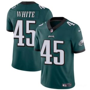 Men's Philadelphia Eagles #45 Devin White Green Vapor Untouchable Limited Stitched Football Jersey - Custom Name