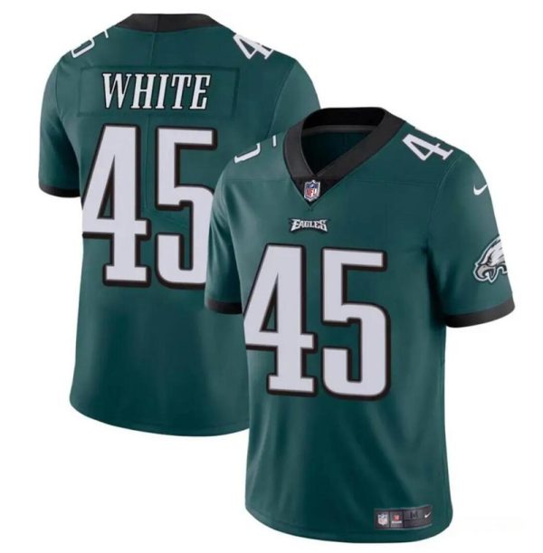 Men's Philadelphia Eagles #45 Devin White Green Vapor Untouchable Limited Stitched Football Jersey - Custom Name