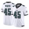 Men's Philadelphia Eagles #45 Devin White White 2023 F.U.S.E Vapor Untouchable Limited Stitched Football Jersey - Custom Name