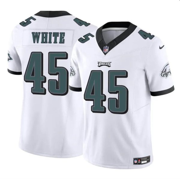 Men's Philadelphia Eagles #45 Devin White White 2023 F.U.S.E Vapor Untouchable Limited Stitched Football Jersey - Custom Name
