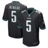 Men's Philadelphia Eagles #5 Donovan McNabb Black Stitched Game Jersey - Custom Name
