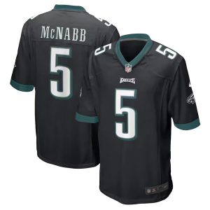 Men's Philadelphia Eagles #5 Donovan McNabb Black Stitched Game Jersey - Custom Name