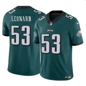 Men's Philadelphia Eagles #53 Shaquille Leonard Green 2023 F.U.S.E. Throwback Vapor Untouchable Limited Stitched Football Jersey - Custom Name