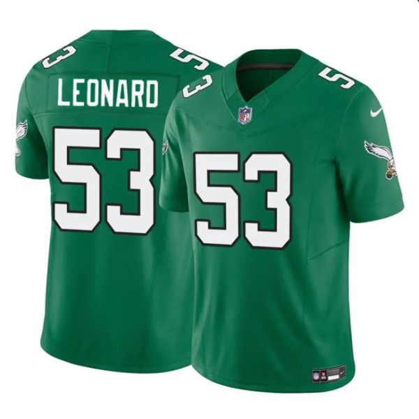 Men's Philadelphia Eagles #53 Shaquille Leonard Green 2023 F.U.S.E. Vapor Untouchable Limited Stitched Football Jersey - Custom Name