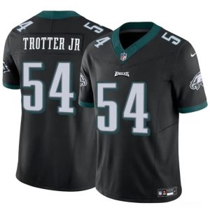 Men's Philadelphia Eagles #54 Jeremiah Trotter Jr Black 2024 Draft F.U.S.E Vapor Untouchable Limited Stitched Football Jersey - Custom Name