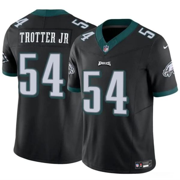 Men's Philadelphia Eagles #54 Jeremiah Trotter Jr Black 2024 Draft F.U.S.E Vapor Untouchable Limited Stitched Football Jersey - Custom Name