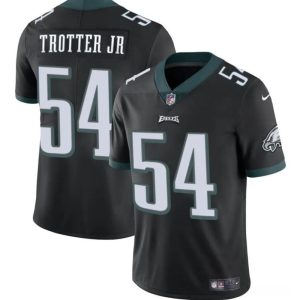 Men's Philadelphia Eagles #54 Jeremiah Trotter Jr Black 2024 Draft Vapor Untouchable Limited Stitched Football Jersey - Custom Name