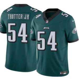 Men's Philadelphia Eagles #54 Jeremiah Trotter Jr Green 2024 Draft F.U.S.E Vapor Untouchable Limited Stitched Football Jersey - Custom Name