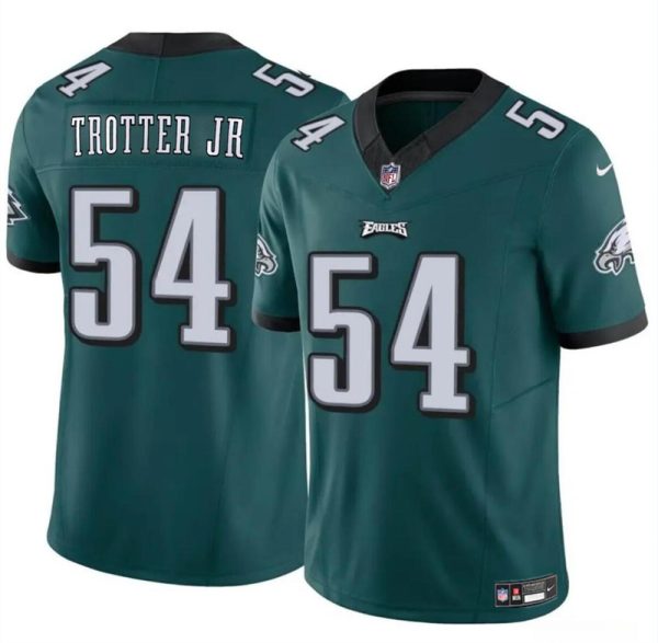 Men's Philadelphia Eagles #54 Jeremiah Trotter Jr Green 2024 Draft F.U.S.E Vapor Untouchable Limited Stitched Football Jersey - Custom Name