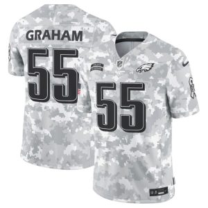 Men's Philadelphia Eagles #55 Brandon Graham 2024 F.U.S.E Arctic Camo Salute to Service Limited Stitched Football Jersey - Custom Name