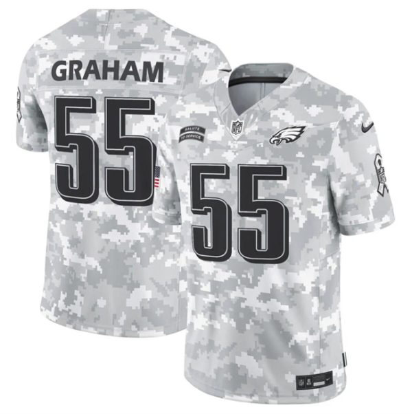 Men's Philadelphia Eagles #55 Brandon Graham 2024 F.U.S.E Arctic Camo Salute to Service Limited Stitched Football Jersey - Custom Name