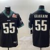 Men's Philadelphia Eagles #55 Brandon Graham Black 2025 Super Bowl LIX Patch Vapor Untouchable Limited Stitched Football Jersey - Custom Name