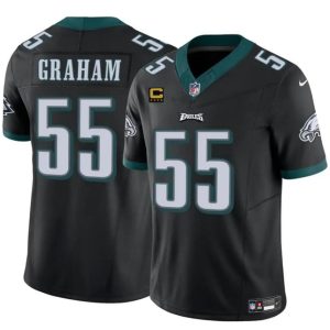 Men's Philadelphia Eagles #55 Brandon Graham Black F.U.S.E With 4-Star C Patch Vapor Untouchable Limited Stitched Football Jersey - Custom Name