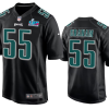 Men's Philadelphia Eagles #55 Brandon Graham Black Super Bowl LVII Patch Stitched Game Jersey - Custom Name
