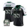 Men's Philadelphia Eagles #55 Brandon Graham Black White 2023 F.U.S.E. With 4-star C Patch Throwback Vapor Untouchable Limited Stitched Football Jersey - Custom Name