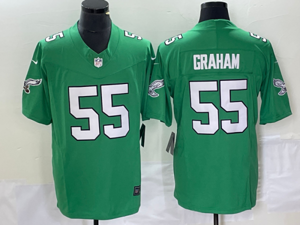 Men's Philadelphia Eagles #55 Brandon Graham Green 2023 F.U.S.E. Vapor Untouchable Stitched Football Jersey - Custom Name