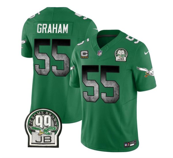 Men's Philadelphia Eagles #55 Brandon Graham Green 2023 F.U.S.E. With 4-star C Patch Throwback Vapor Untouchable Limited Stitched Football Jersey - Custom Name