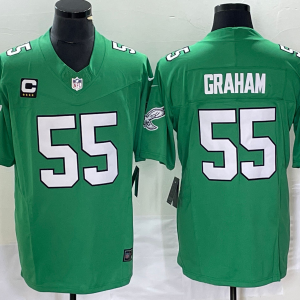 Men's Philadelphia Eagles #55 Brandon Graham Green 2023 F.U.S.E. With C Patch Vapor Untouchable Stitched Football Jersey - Custom Name