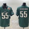 Men's Philadelphia Eagles #55 Brandon Graham Green 2025 Super Bowl LIX Patch Vapor Untouchable Limited Stitched Football Jersey - Custom Name