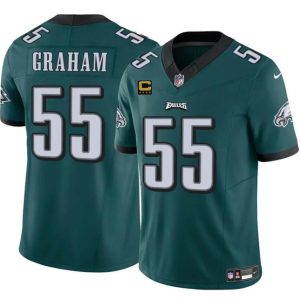 Men's Philadelphia Eagles #55 Brandon Graham Green F.U.S.E With 4-Star C Patch Vapor Untouchable Limited Stitched Football Jersey - Custom Name