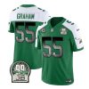 Men's Philadelphia Eagles #55 Brandon Graham Green White 2023 F.U.S.E. With 4-star C Patch Throwback Vapor Untouchable Limited Stitched Football Jersey - Custom Name