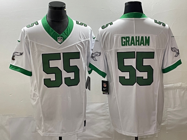 Men's Philadelphia Eagles #55 Brandon Graham White 2023 F.U.S.E. Vapor Untouchable Stitched Football Jersey - Custom Name