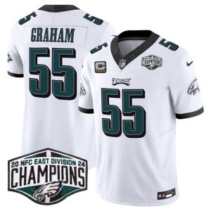 Men's Philadelphia Eagles #55 Brandon Graham White 2024 NFC East Champions F.U.S.E. Vapor Untouchable Limited Stitched Football Jersey - Custom Name