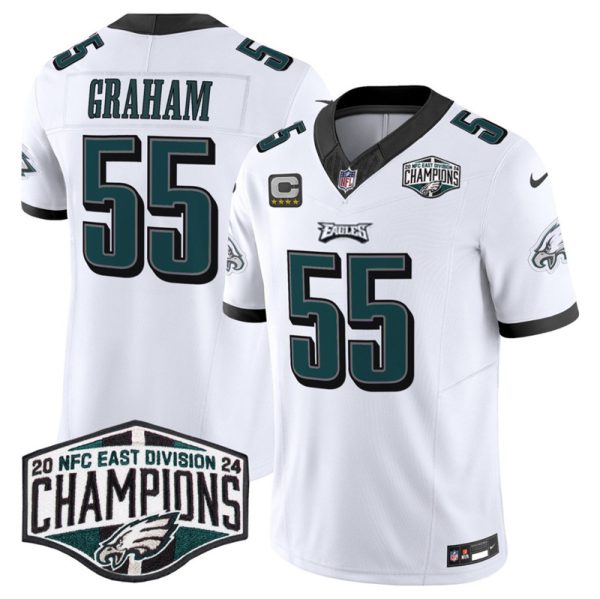 Men's Philadelphia Eagles #55 Brandon Graham White 2024 NFC East Champions F.U.S.E. Vapor Untouchable Limited Stitched Football Jersey - Custom Name