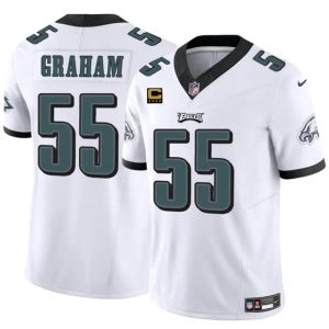 Men's Philadelphia Eagles #55 Brandon Graham White F.U.S.E With 4-Star C Patch Vapor Untouchable Limited Stitched Football Jersey - Custom Name