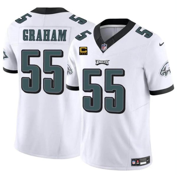 Men's Philadelphia Eagles #55 Brandon Graham White F.U.S.E With 4-Star C Patch Vapor Untouchable Limited Stitched Football Jersey - Custom Name