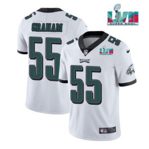 Men's Philadelphia Eagles #55 Brandon Graham White Super Bowl LVII Patch Vapor Untouchable Limited Stitched - Custom Name