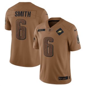 Men's Philadelphia Eagles #6 DeVonta Smith 2023 Brown Salute To Service Limited Football Jersey - Custom Name