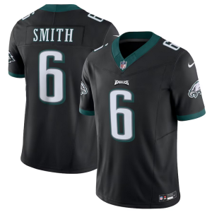 Men's Philadelphia Eagles #6 DeVonta Smith Black 2023 F.U.S.E. Vapor Untouchable Limited Stitched Football Jersey - Custom Name