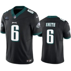 Men's Philadelphia Eagles #6 DeVonta Smith Black 2023 F.U.S.E. With 1-Star C Patch Vapor Untouchable Limited Stitched Football Jersey - Custom Name