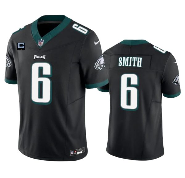Men's Philadelphia Eagles #6 DeVonta Smith Black 2023 F.U.S.E. With 1-Star C Patch Vapor Untouchable Limited Stitched Football Jersey - Custom Name