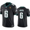 Men's Philadelphia Eagles #6 DeVonta Smith Black 2023 F.U.S.E. With 1-star C Patch And John Madden Patch Vapor Limited Stitched Football Jersey - Custom Name