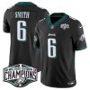 Men's Philadelphia Eagles #6 DeVonta Smith Black 2024 NFC East Champions F.U.S.E. Vapor Untouchable Limited Stitched Football Jersey - Custom Name