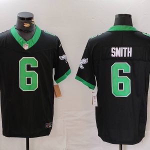 Men's Philadelphia Eagles #6 DeVonta Smith Black F.U.S.E. Vapor Untouchable Stitched Football Jersey - Custom Name