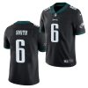 Men's Philadelphia Eagles #6 DeVonta Smith Black NFL 2021 Draft Vapor Untouchable Limited Stitched Jersey - Custom Name