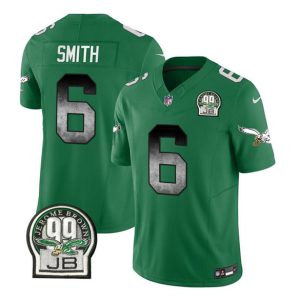 Men's Philadelphia Eagles #6 DeVonta Smith Green 2023 F.U.S.E. Throwback Vapor Untouchable Limited Stitched Football Jersey - Custom Name