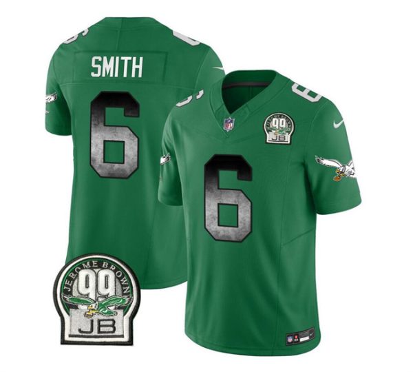 Men's Philadelphia Eagles #6 DeVonta Smith Green 2023 F.U.S.E. Throwback Vapor Untouchable Limited Stitched Football Jersey - Custom Name