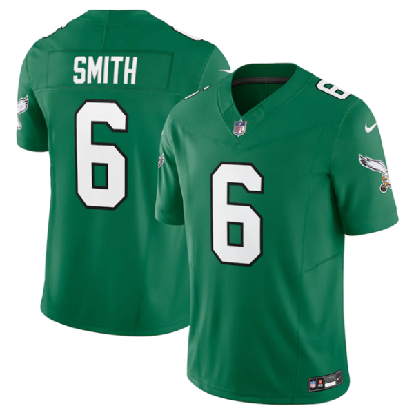Men's Philadelphia Eagles #6 DeVonta Smith Green 2023 F.U.S.E. Vapor Untouchable Stitched Football Jersey - Custom Name