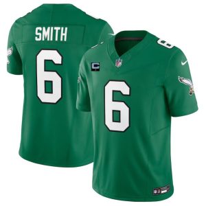 Men's Philadelphia Eagles #6 DeVonta Smith Green 2023 F.U.S.E. With 1-Star C Patch Vapor Untouchable Limited Stitched Football Jersey - Custom Name
