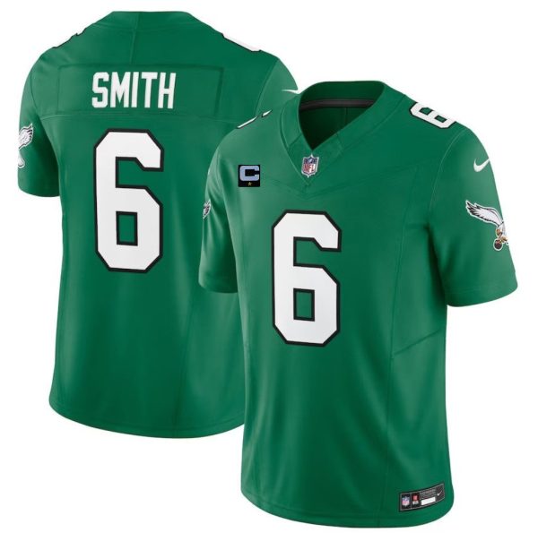 Men's Philadelphia Eagles #6 DeVonta Smith Green 2023 F.U.S.E. With 1-Star C Patch Vapor Untouchable Limited Stitched Football Jersey - Custom Name