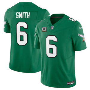 Men's Philadelphia Eagles #6 DeVonta Smith Green 2023 F.U.S.E. With C Patch Vapor Untouchable Stitched Football Jersey - Custom Name
