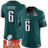 Men's Philadelphia Eagles #6 DeVonta Smith Green F.U.S.E. 24 25 Super Bowl LIX Vapor Untouchable Limited Stitched Football Jersey - Custom Name