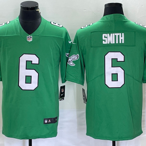 Men's Philadelphia Eagles #6 DeVonta Smith Green Stitched Football Jersey - Custom Name