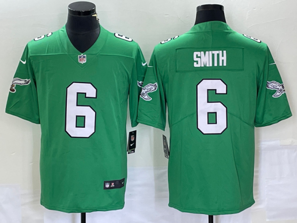 Men's Philadelphia Eagles #6 DeVonta Smith Green Stitched Football Jersey - Custom Name