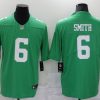 Men's Philadelphia Eagles #6 DeVonta Smith Green Throwback Vapor Untouchable Limited Stitched Jersey - Custom Name