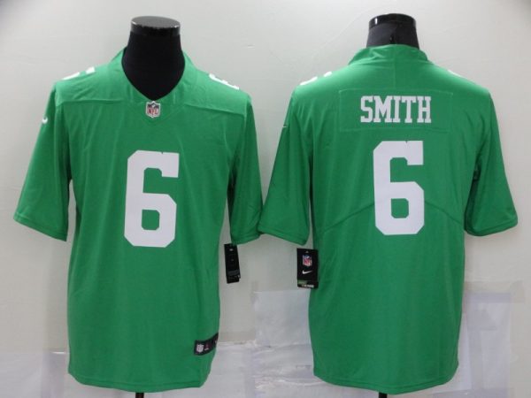 Men's Philadelphia Eagles #6 DeVonta Smith Green Throwback Vapor Untouchable Limited Stitched Jersey - Custom Name